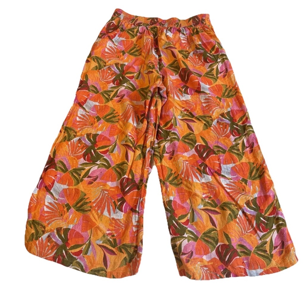 C&C California Women’s 100% Linen Colorful  Wide Leg Tropical Pants Size Large - Picture 4 of 15
